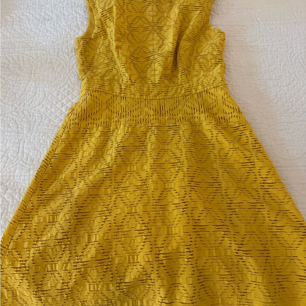 J. Crew Bright Mustard Textured Sleeveless Mini Dress